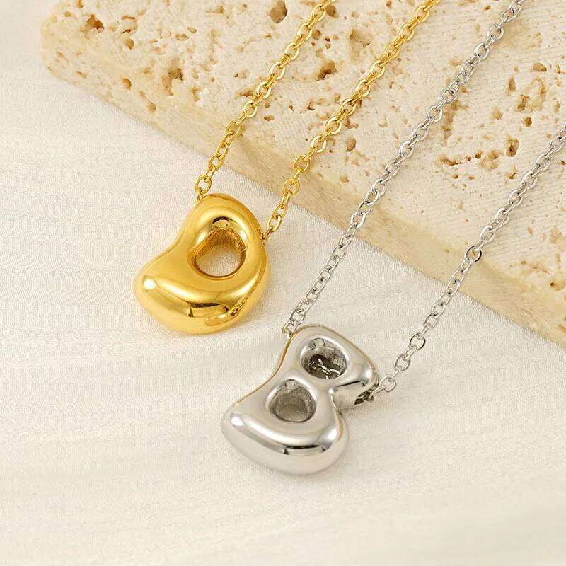 Women's Stainless Necklace Titanium Steel Color 26 ABC Letter Pendant Jewelry That Doesn't Fade Easily H260312