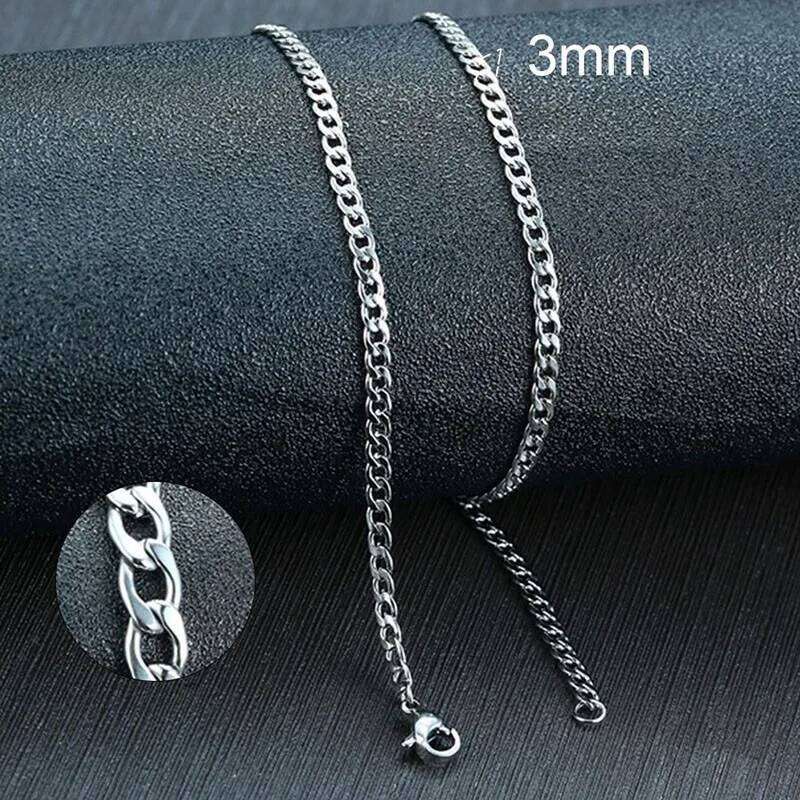 Vnox Men's Cuban Link Chain Necklace Stainless Steel Black Gold Color Male Choker colar Jewelry Gifts for Him H260312