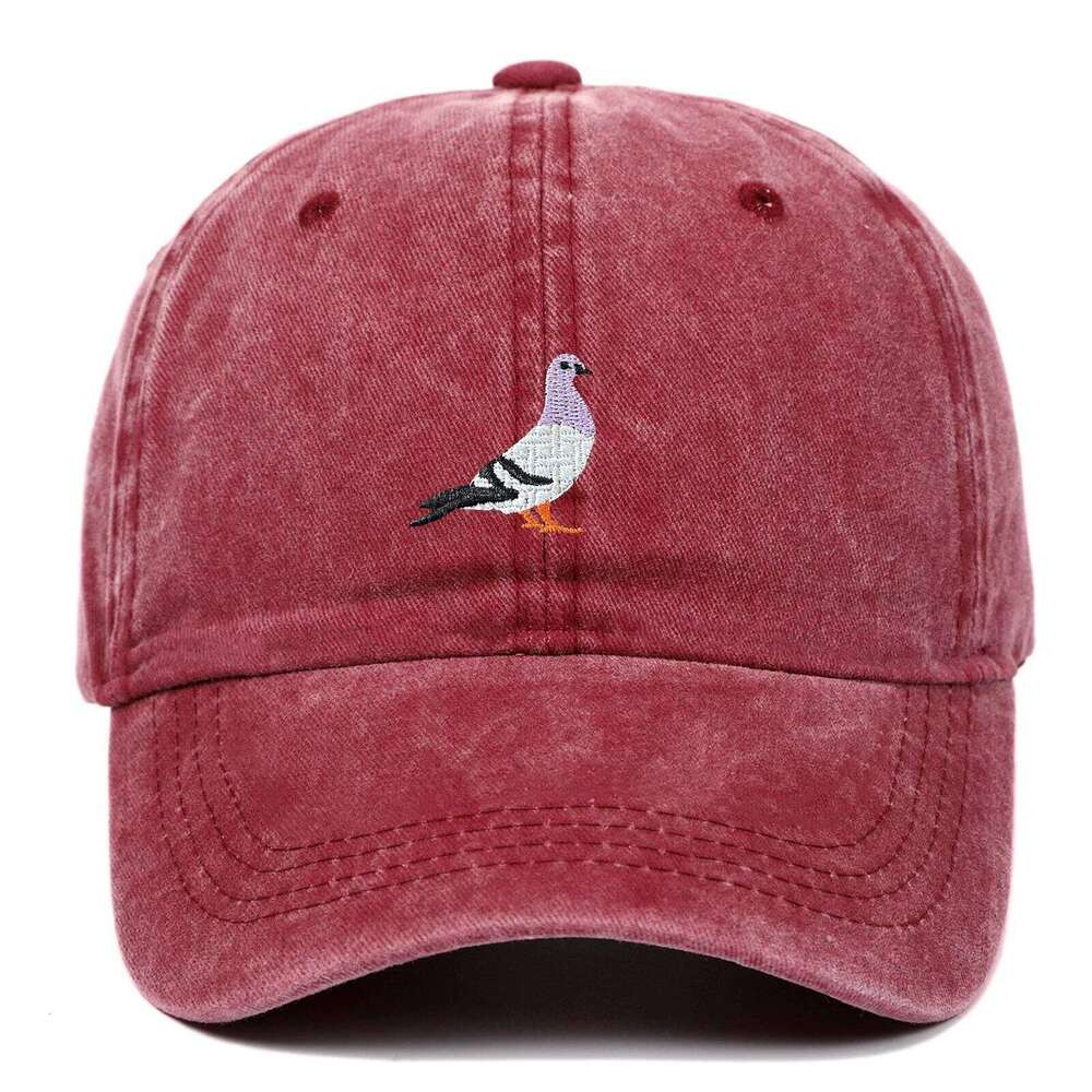 1pc Embroidered Pigeon Embroidered, Washed, Sunscreen Men's and Women's Outdoor Sports Hats, Fishing, Casual Wear Z260313