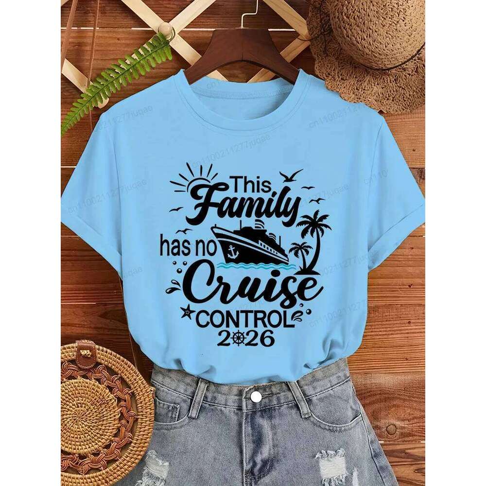 This Family Has No Control 2026 Cruise Tops, Girls Trip T-Shirts,Vacation Shirt, Bride Cruising T-shirt Clothing Z260314