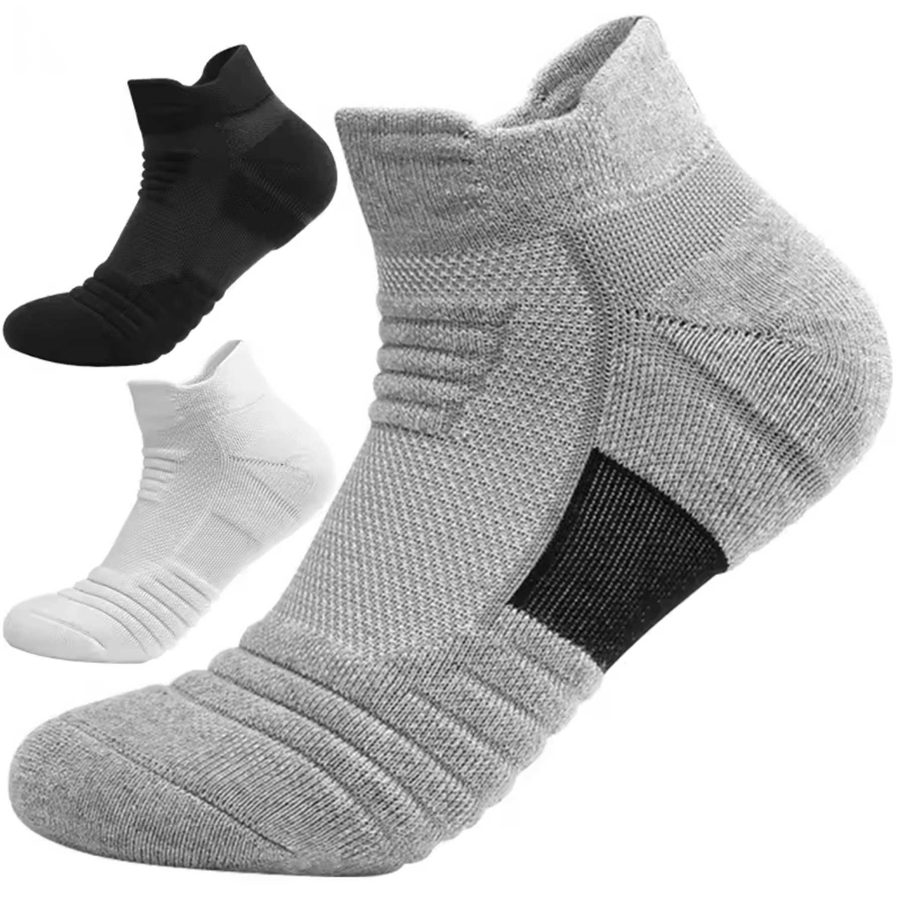 6/12Pairs Breathable Mesh Athletic Terry Socks Cushioned Moisture-managing and Durable Reduces Foot for Running Hiking Sports D260313