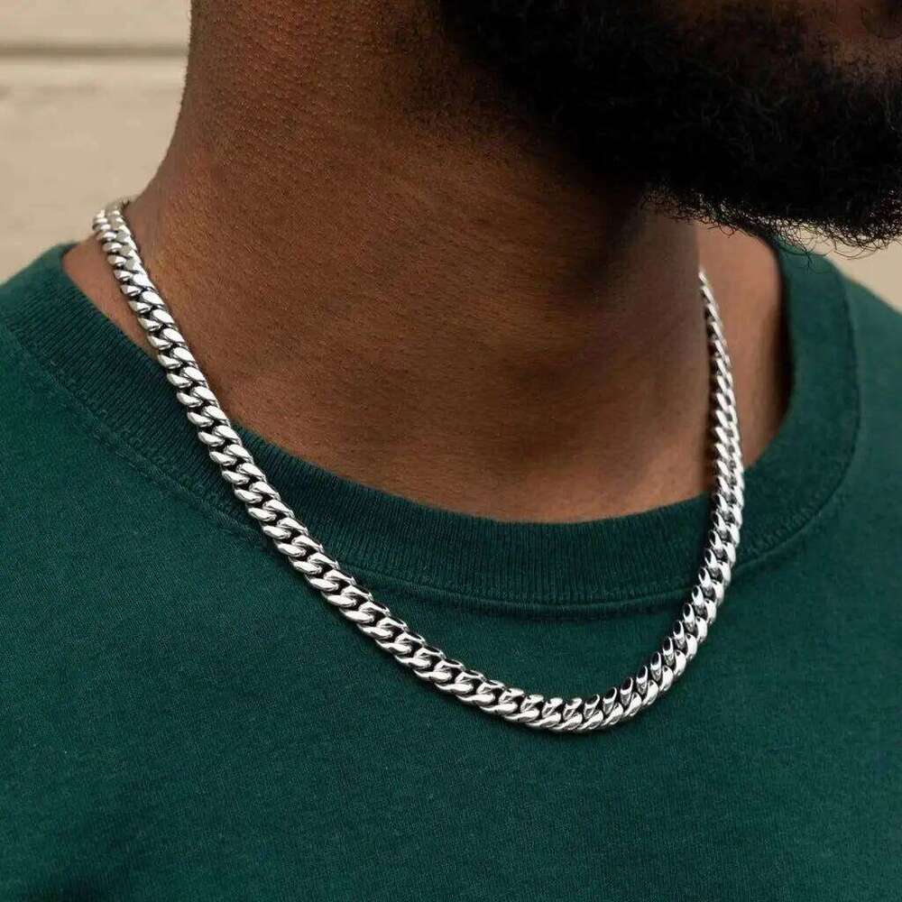 Basic Cuban Necklace for Men Women,Stainless Steel Curb Link Chain Collar,3/5/7/9/11mm Width Black Gold Retro Color Choker H260312