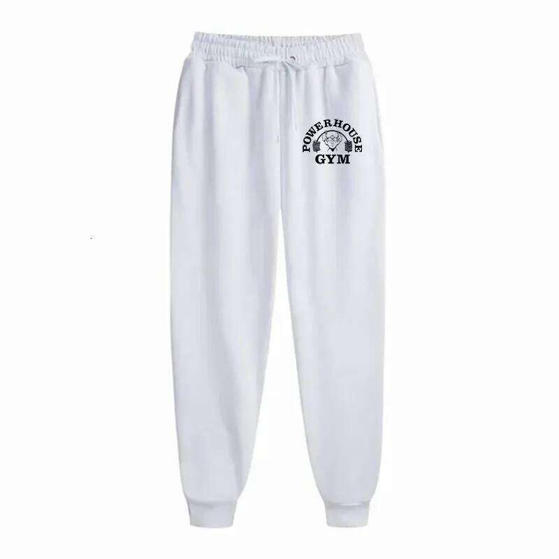 GYM Powerhouse Print Casual Sports Running Workout Jogging Men Fleece Jogger Sweatpants Long Pants Z260315