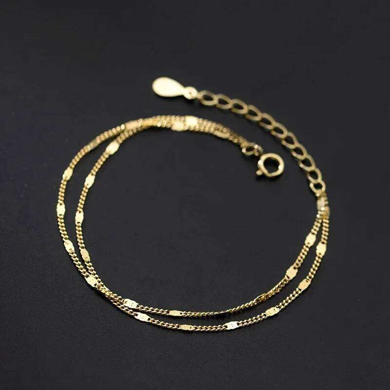 2025 New Stainless Steel Double Layers Simple for Women Temperament Elegant Sweet Link Chain Bracelet Jewelry Gift Z260313