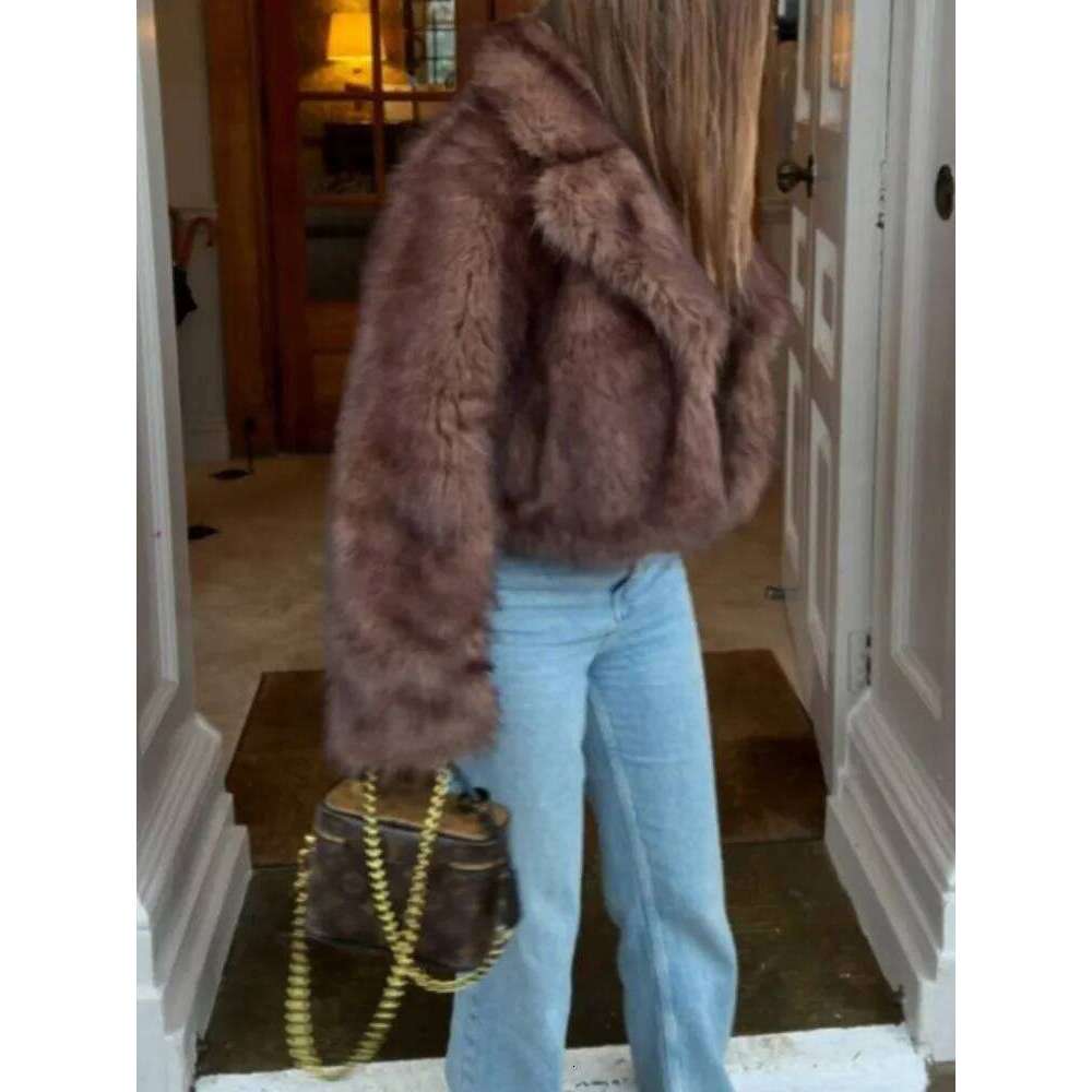 2025 New Autumn Winter Top Clothing Women Fashion Thickened Warm Faux Coat Female Long Lapel Fake Fur Jakcet Lady Ourterwear Z260313