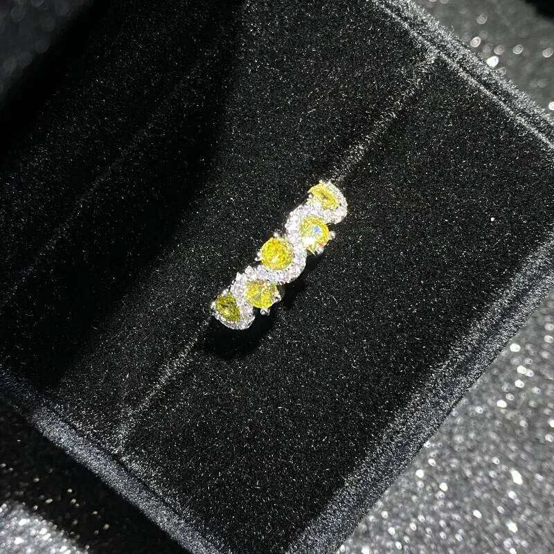 MDL Moissanit1 Style New Fashion Cluster Set Green Spinel Open-end Ring Imitation Red Tourmaline Colorful Treasure Live Mouth H260312