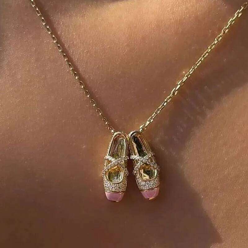 1Pc BALLERINA Slippers Ballet Dance Shoes Pendant Necklace Jewelry Best Friends Teacher Dancing r Birthday Gift New H260312