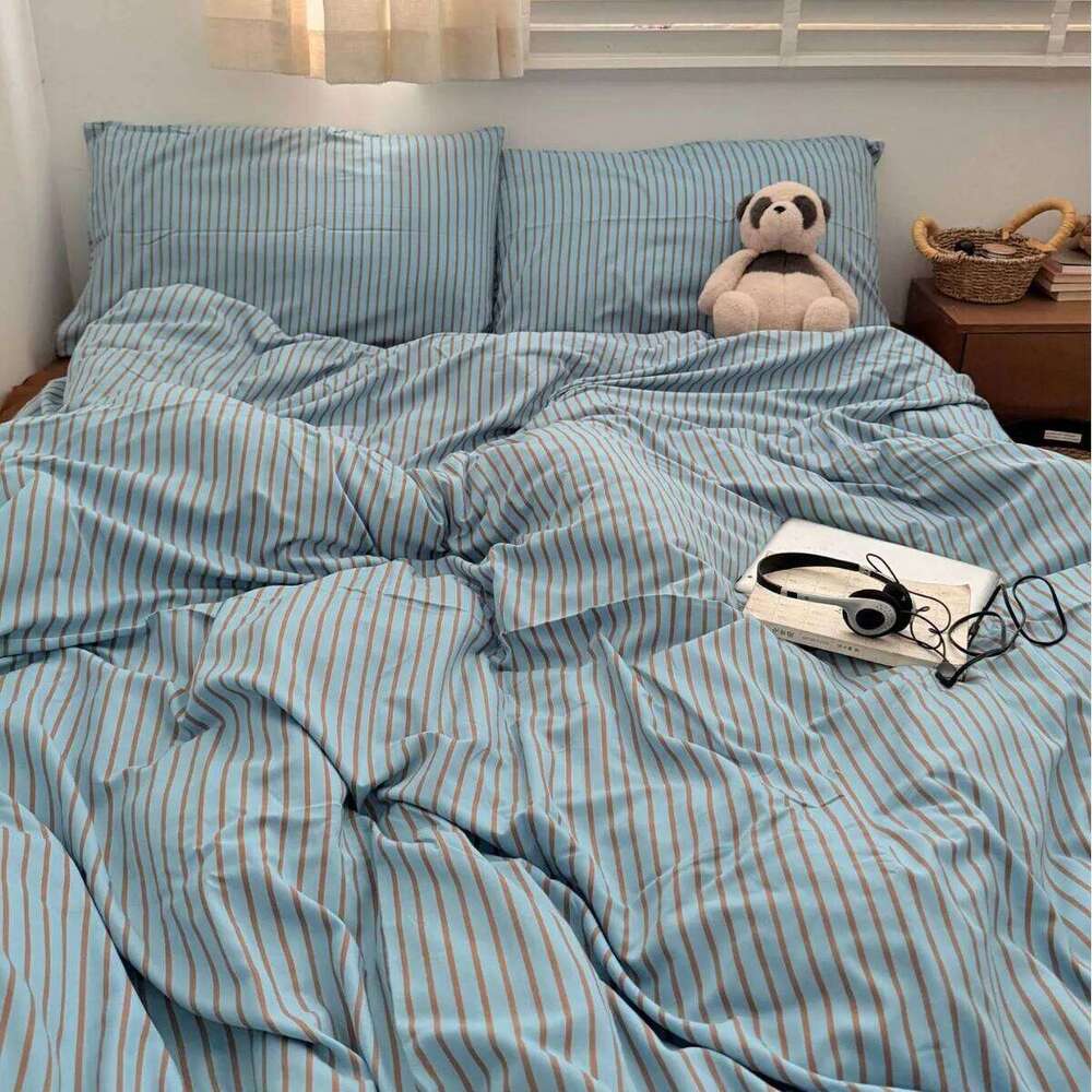 Bed Linen Duvet Cover Comforter Sets Striped Blogger Style Bedding 4pcs Simple Mix Match Student 3pcs Set of Sheets H260312 - view 4