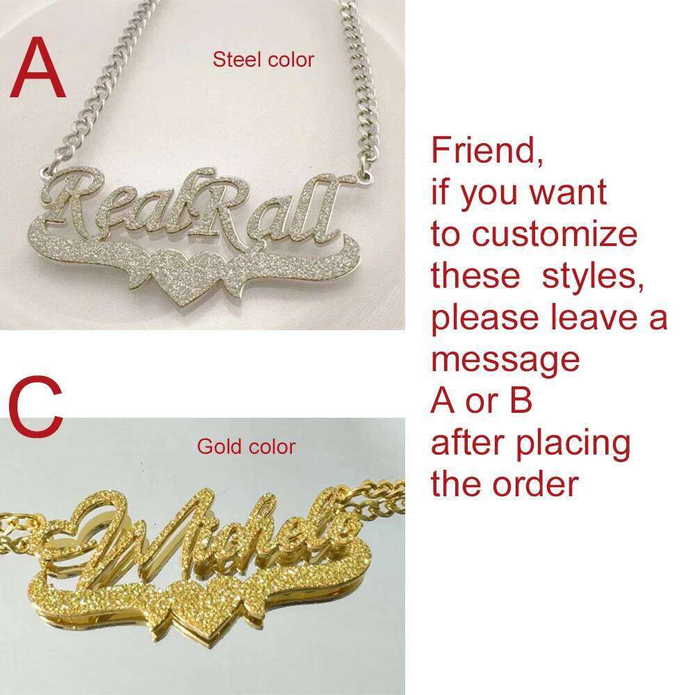 Custom Necklace for Women Men Stainless Steel Customized Personalized Arabic Name Choker Chain Jewelry Valentine's Day Gift H260312