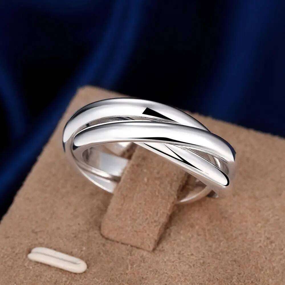 925 Sterling Silver Three Round Rings For Woman Fine Jewelry Accessories Wholesale Everything H260312
