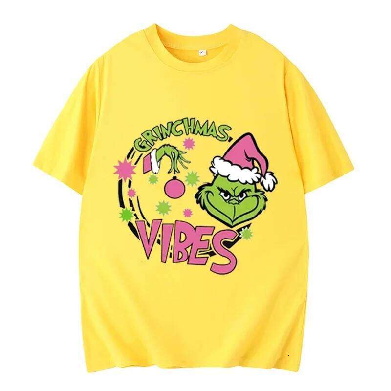 Grinch Shirt Deer Party Christmas Snowman Casual Breathable Crew Women Clothes Z260314