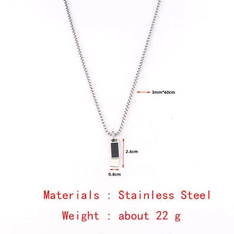 Trendy Stainless Steel Two-Tone Dog Tag Necklace Minimalist Double Pendant Sweater Chain Neck Jewelry for Men Women Casual Gift H260312