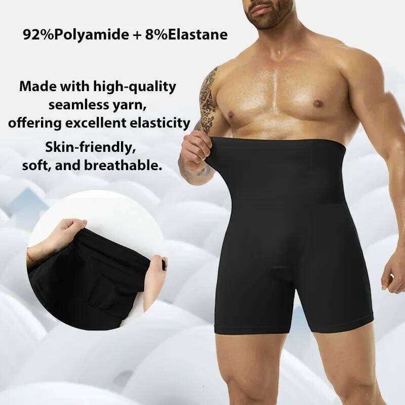 Men Slimming Brief High Waist Breathable 3D Pouch Underwear Tummy Control Boxer Belly Flat Shapewear Pant Compression Shorts 26Y0313