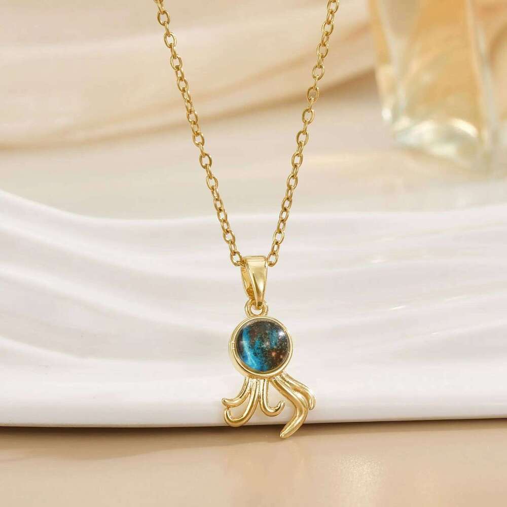 Korean Style Simple Titanium Steel Necklace for Women, 18K Rose Gold Cr Versatile Pendant, Trendy Internet Celebrity Clavicle Chain H260312