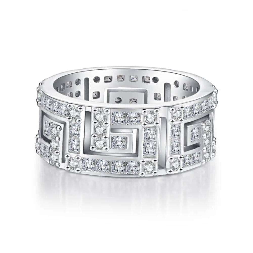 925 Sterling Silver Zircon Sparkle Carbonite Maze Rings For Women Engagement Anniversary High Quality Fine Jewelry H260312