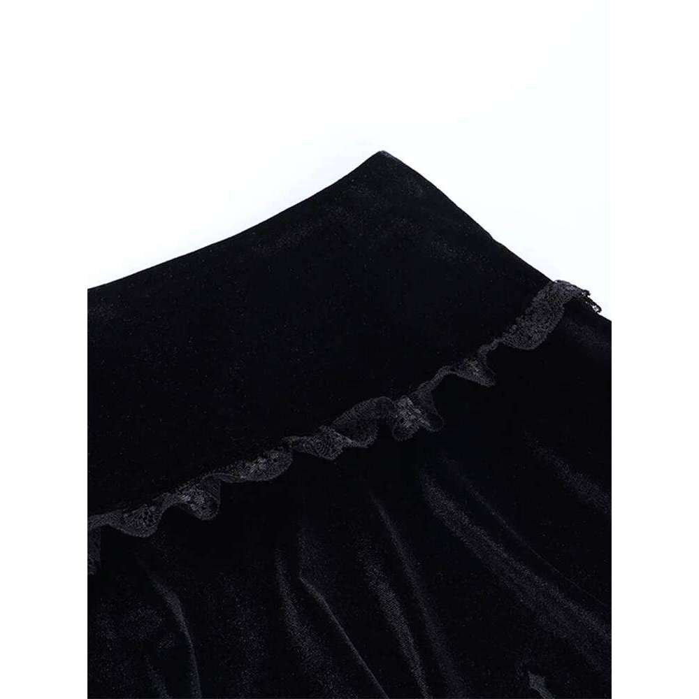 Women's Gothic Mini High Waist Lace Ruffle Pleated Summer Fall Casual Short Skirts Streetwear Z260314