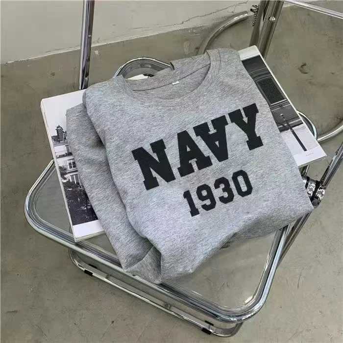 Summer Simple Casual Korean Fashion Letter Print Oversize Loose Round Neck Short Sleeve Dress for WomenT260314