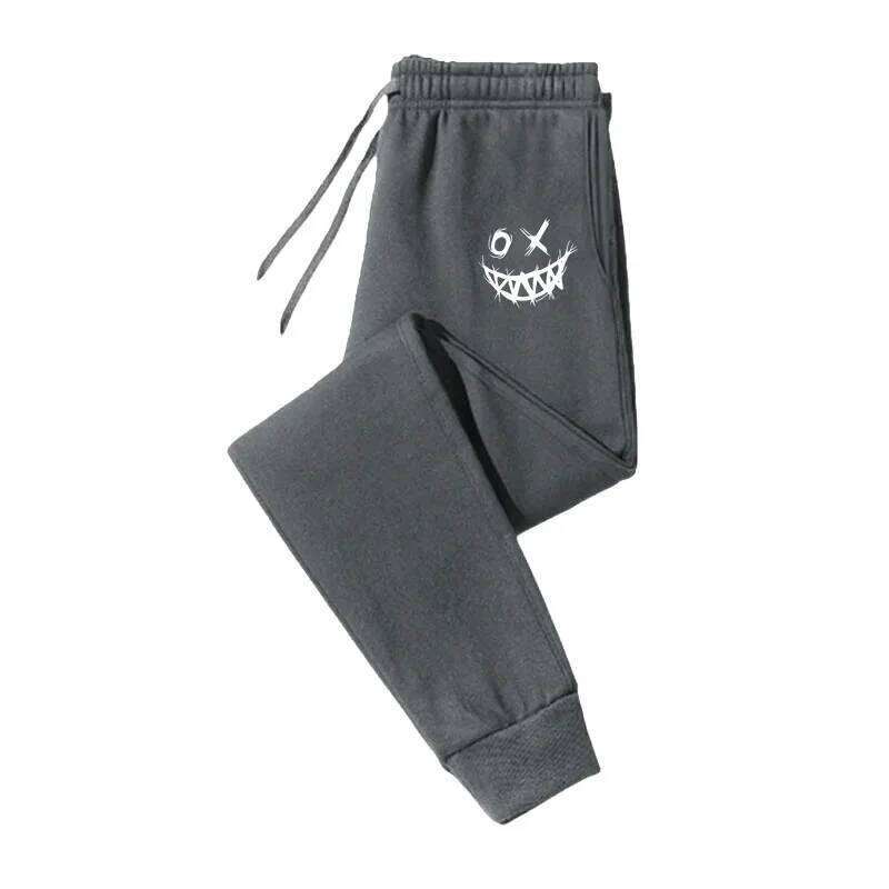 Autumn/Winter Men's Monster Smile Printed Lace-up Sweatpants Men Casual for Daily Wear with Jogging Pants S-3XL Z260315