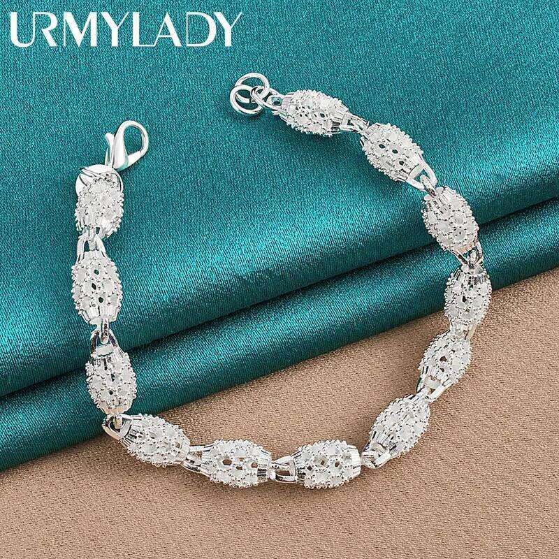 URMYLADY 925 Sterling Silver Hollow Bead Chain Bracelet For Woman Fashion Wedding Engagement Party Jewelry Z260313