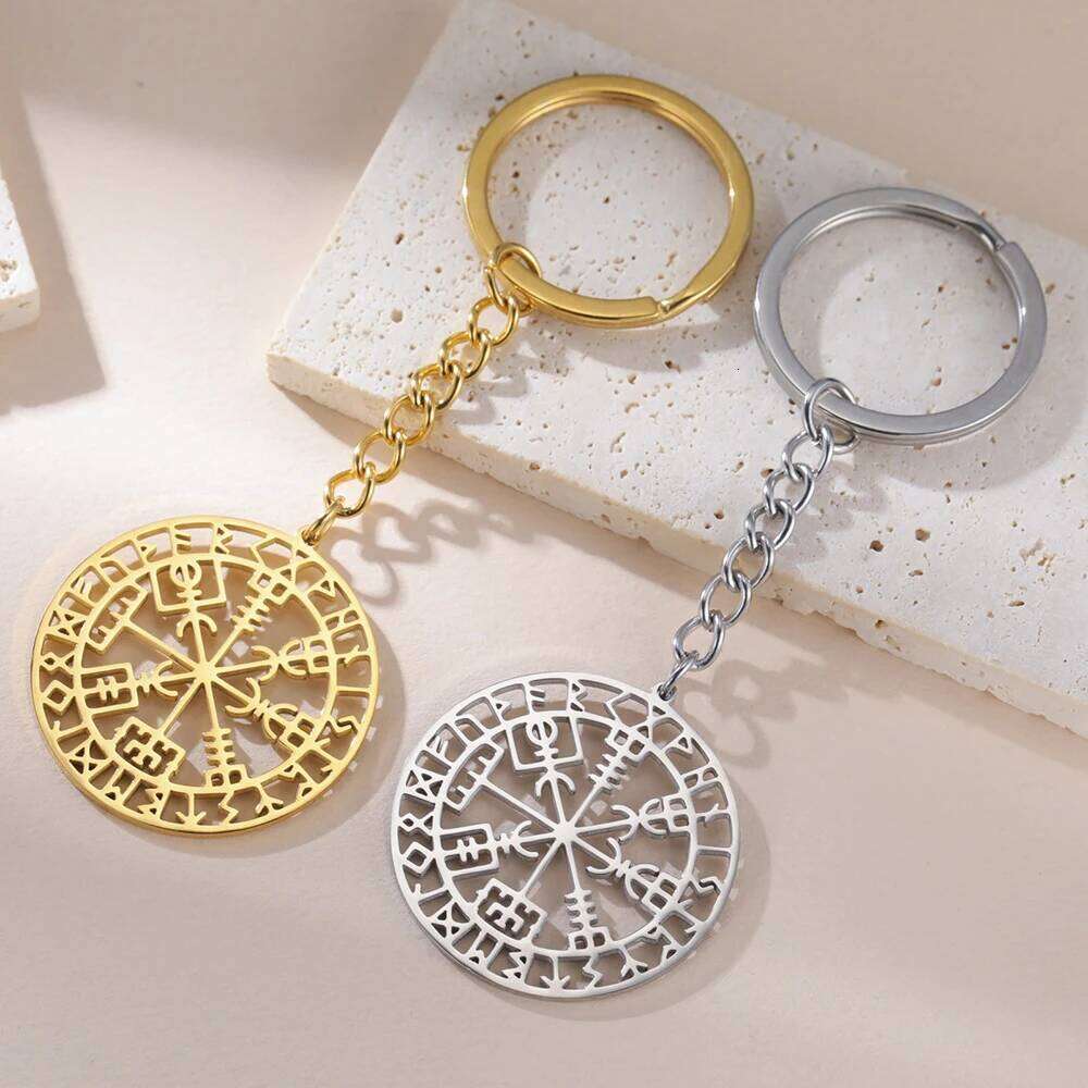 Dawapara Vegvisir Pendant Nordic Viking Runes Compass Necklace Protection Amulet Stainless Steel Jewelry H260312