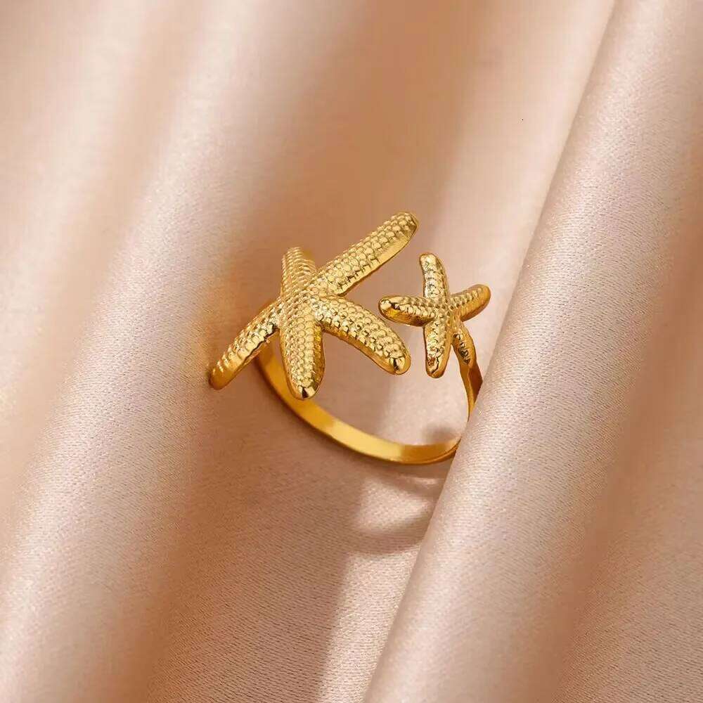 Stainless Steel Flower Open Rings For Women Trend Wedding Heart Jewelry Gold Color Geometric Hollow Ring Daily Accessories Gift H260312