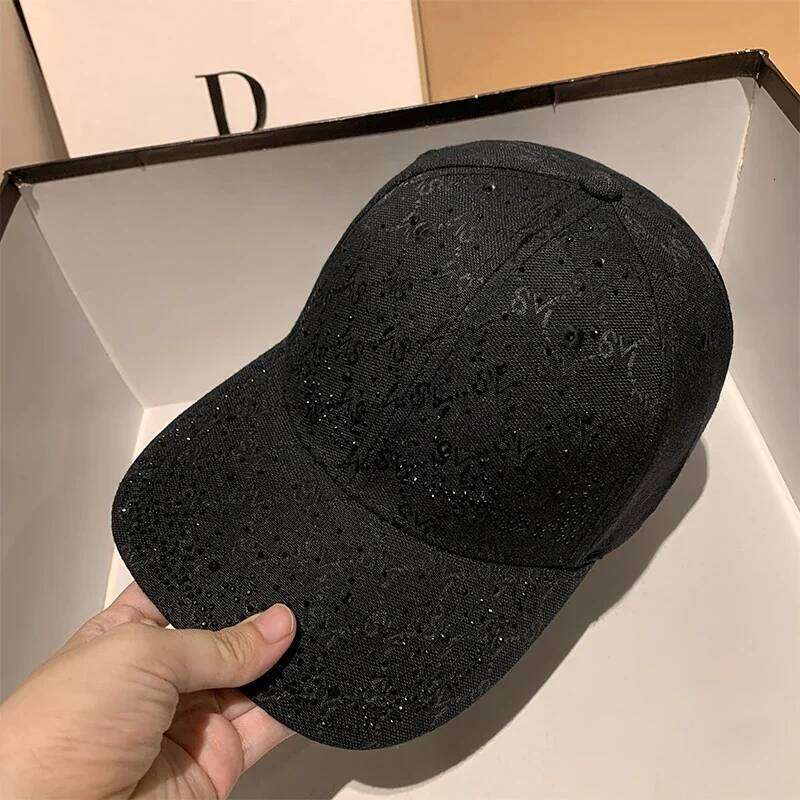Rhinestone Letter Baseball Cap for Women & Men, Luxury Snapback Cap, Sport Visor Sun Hat Z260313