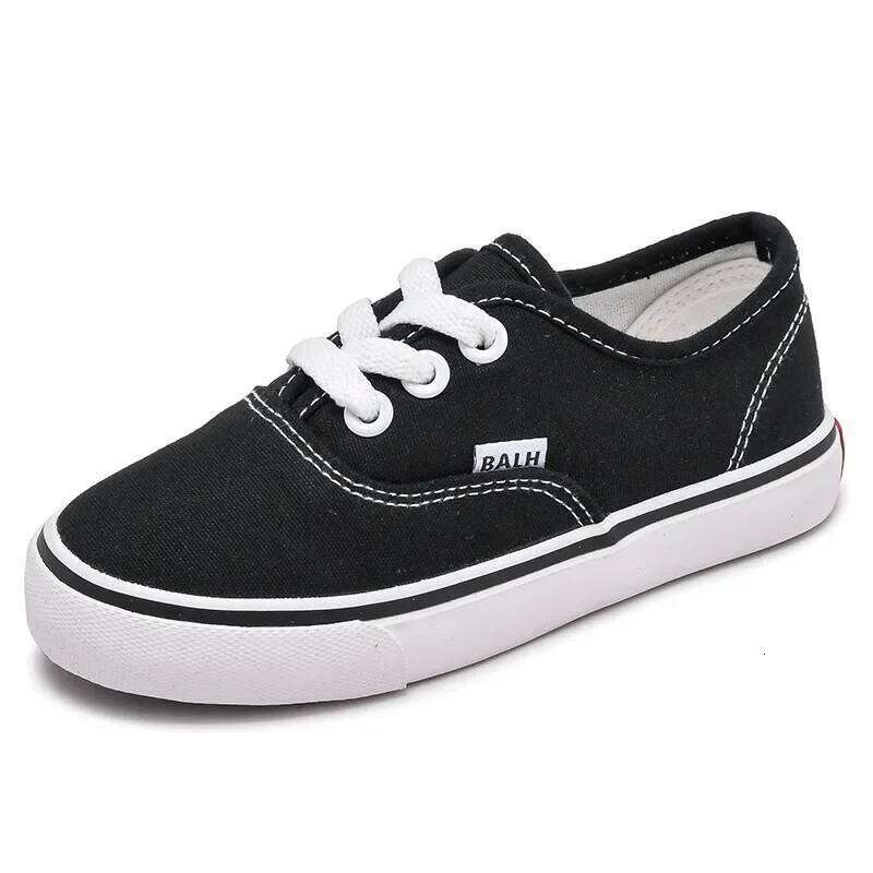 Children Canvas Lace Up Solid Color Leopard Chessboard Pattern Fashion Popular Kids Sewing Thread Outdoor Soft Sole Shoes 26Y0313