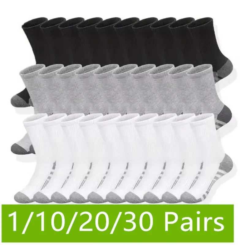 Ultra Soft Breathable Men Classic Crew Socks Comfy Casual Unisex Socks For Outdoor Wearing 1/10/20/30 Pairs 2025 D260313