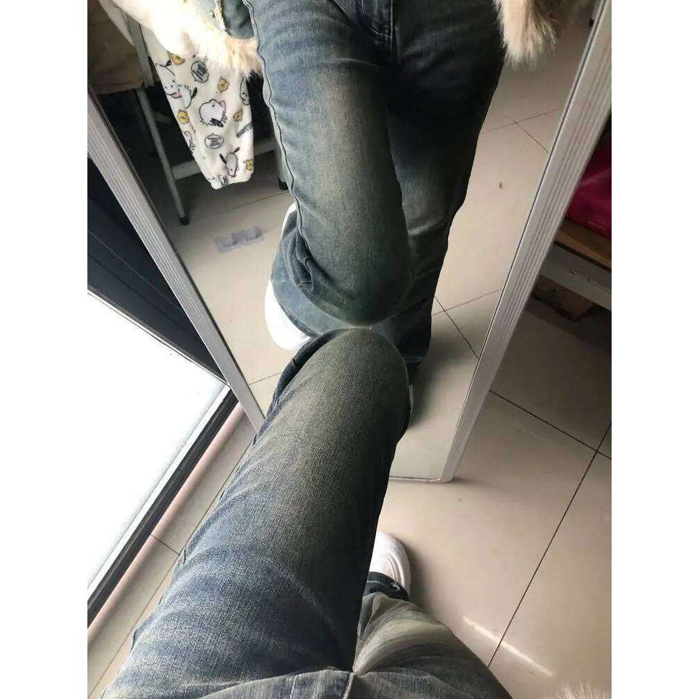 American Retro Women's Jeans Spring Autumn Spicy Girl Street High Waist Slim Wide Leg Floor Length Horseshoe Pants Z260313