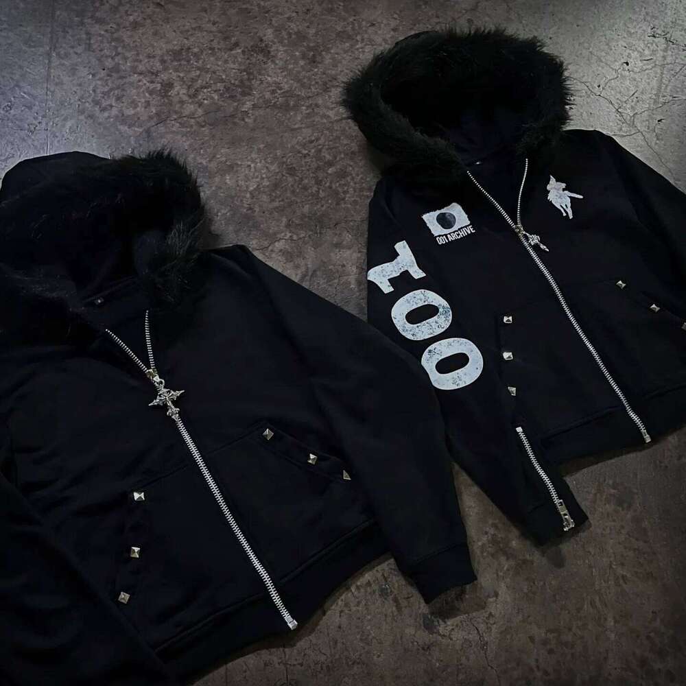 2025 American New Pattern Letter Printing Casual Zipper Sweater Female Y2K Harajuku Hip Hop Gothic Joker Loose Sports Hoodies Z260314