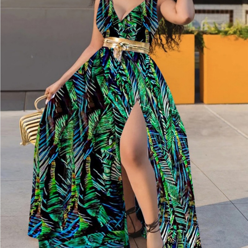 Dress women long sleeve one shoulder dolka dot pint summer elegant plus size maxi dress white evening party club clothes 210515