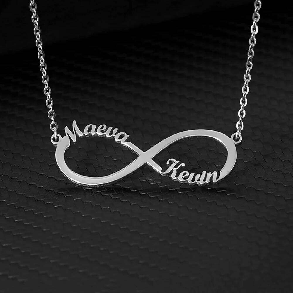 Custom Two Names Infinity Necklaces For Women Men Stainless Steel Customized Necklace Pendant Personalized Jewelry Birthday Gift H260312