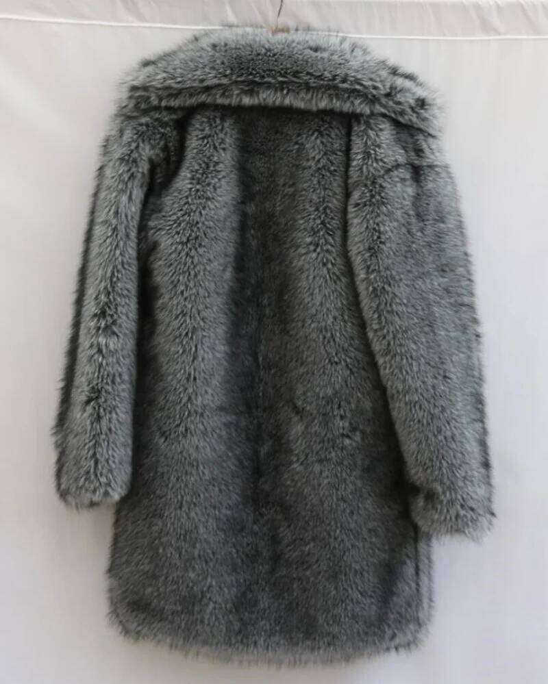 2025 Men's Faux Fur Mink fur long Plus size winter thickened warm trench coat Z260313
