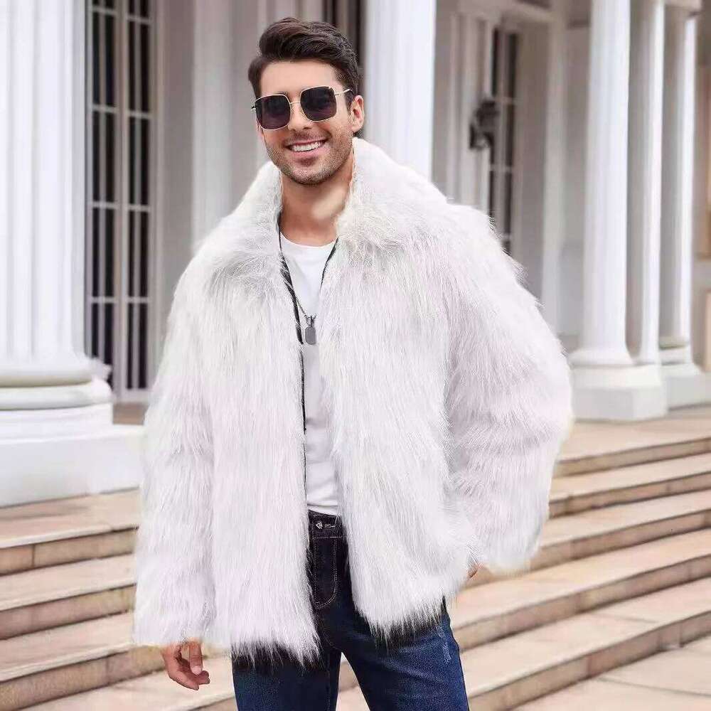 Autumn Winter New Fashion Trend Men Fur Solid Versatile Imitation Jacket Street Thick Warm Wool Coat Mens Loose Clothing Z260313