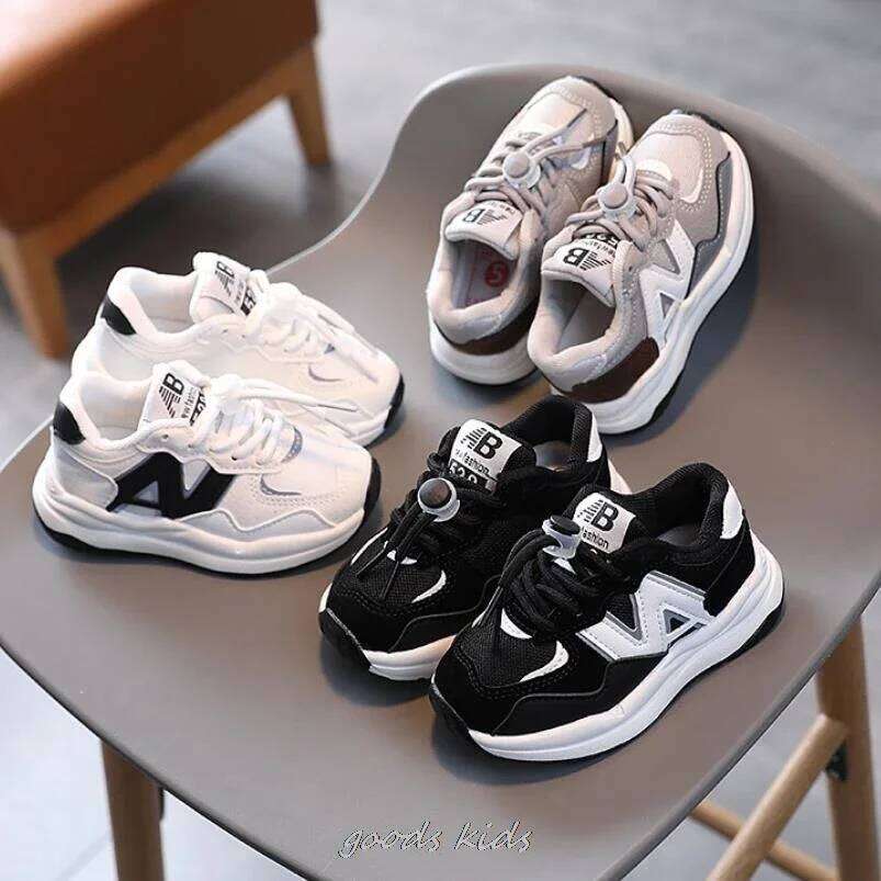 New Basket Kids Boys Non-slip for Children Sneakers Girls Shoes Anti-slippery Leather Running Footwear Trainers 26Y0313