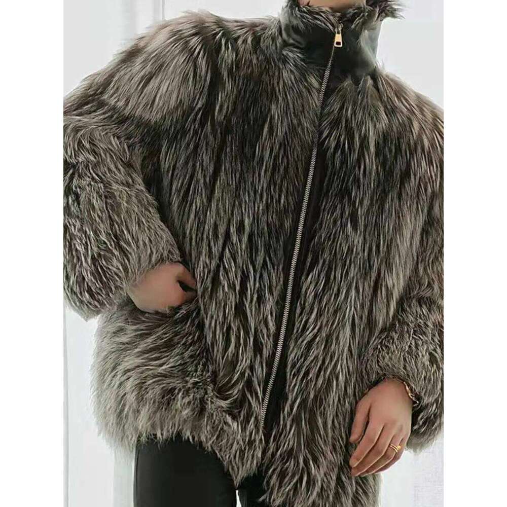 Men's Faionable Casual Fur Jaet 2024 New Sle Warmth Simulation Wool Windbreaker Coat Slimming Trendy Outerwear Z260313