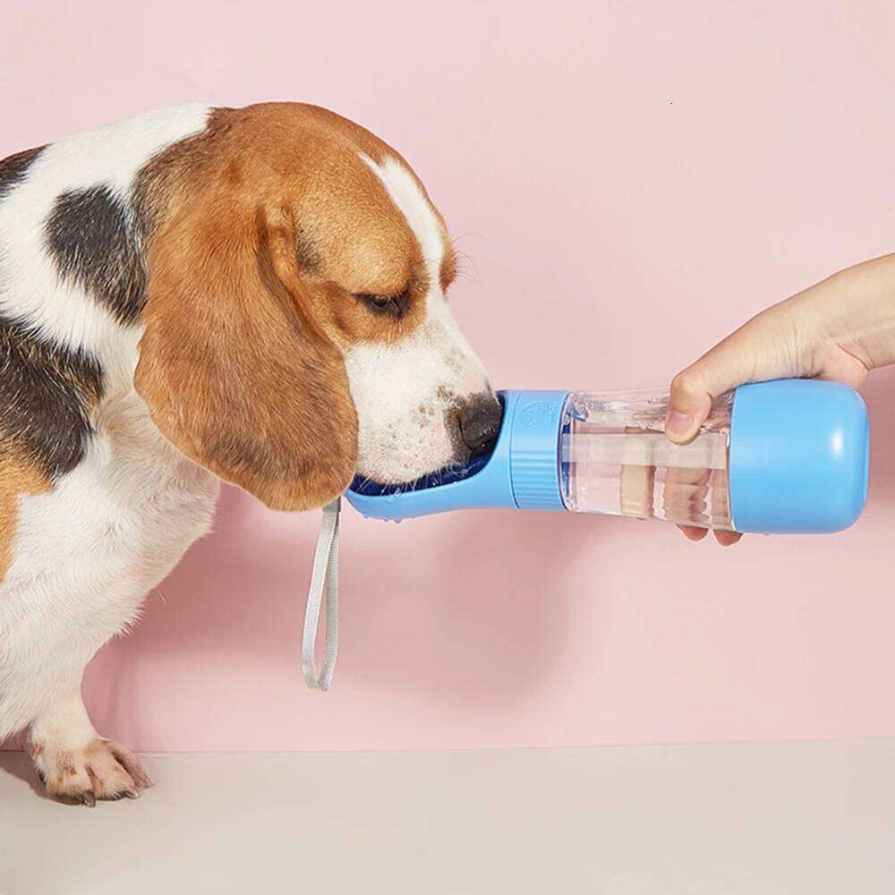 Pet Dog Water Bottle for Small Large Dogs Cat Hiking Leakproof 2 in 1 Puppy Food Feeder Golden Retriever French Bulldog Supplies 26W0313