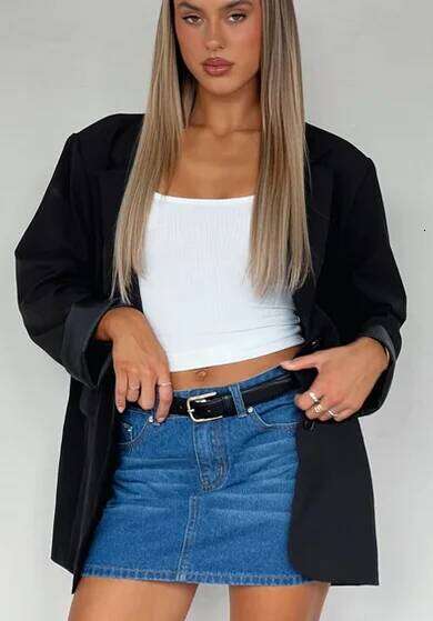 Women Denim Solid Color Bodycon Jeans Summer Casual Mini Skirts Streetwear Z260314