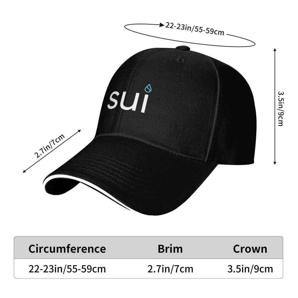 Sui SUI Crypto Altcoin - Clean Design Baseball Cap Rave Gentleman Hat Women's Beach Visor Men's Z260313