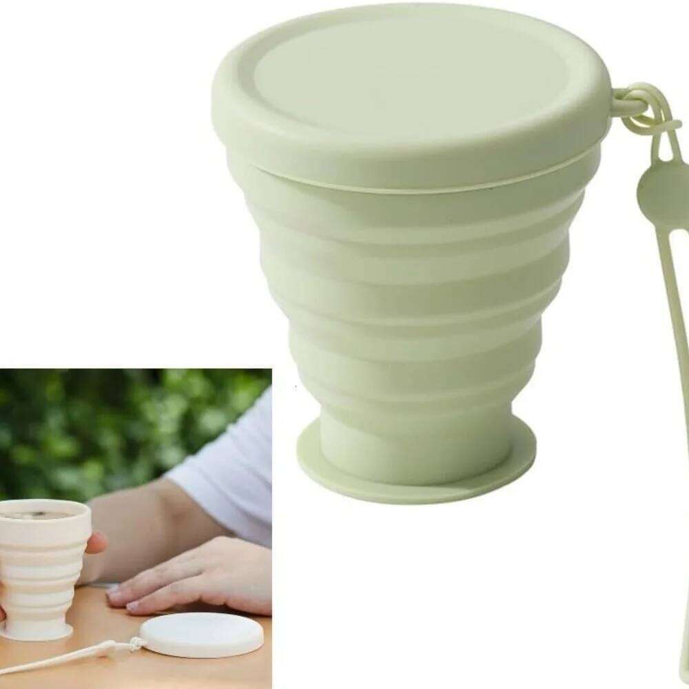 Silicone folding BPA-free portable collapsible travel cup, ideal for picnics, camping, and outdoor hiking Z260313