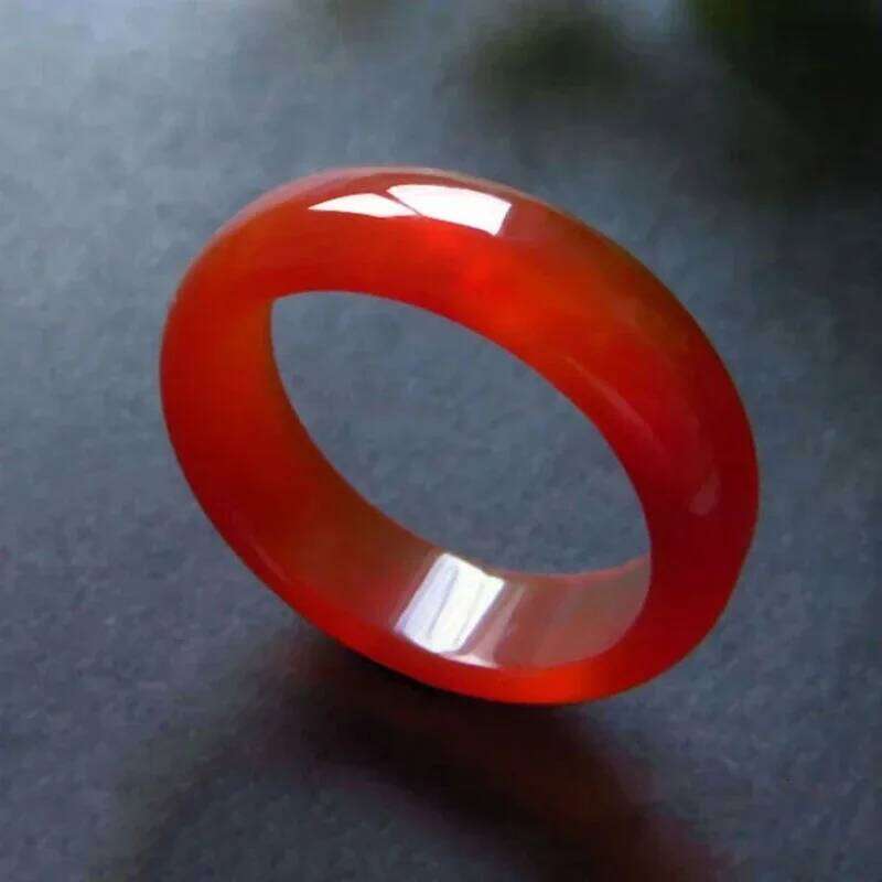 Retro Natural Chalcedony Hand-carved Ring Fashion Gift Jade Rings Various Colors Daily Wear Jewelry 16-18mm H260312