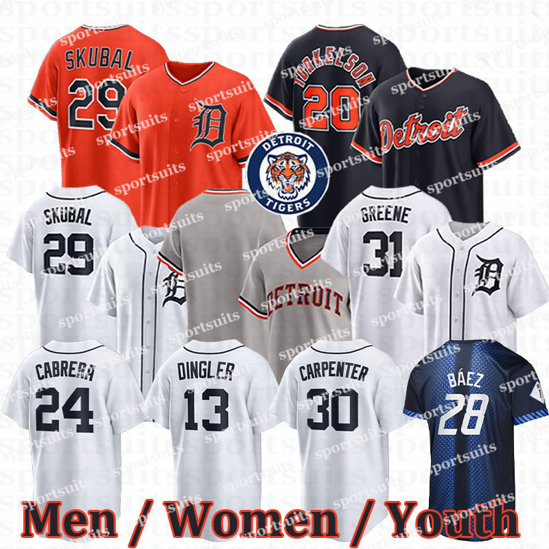 2026 Orange Tigers Jerseys #29 Tarik Skubal Jersey #31 Riley Greene Jersey Javier Baez Spencer Torkelson Kenta Maeda Jackson Jobe Justyn-Henry Malloy Baseball Jerseys