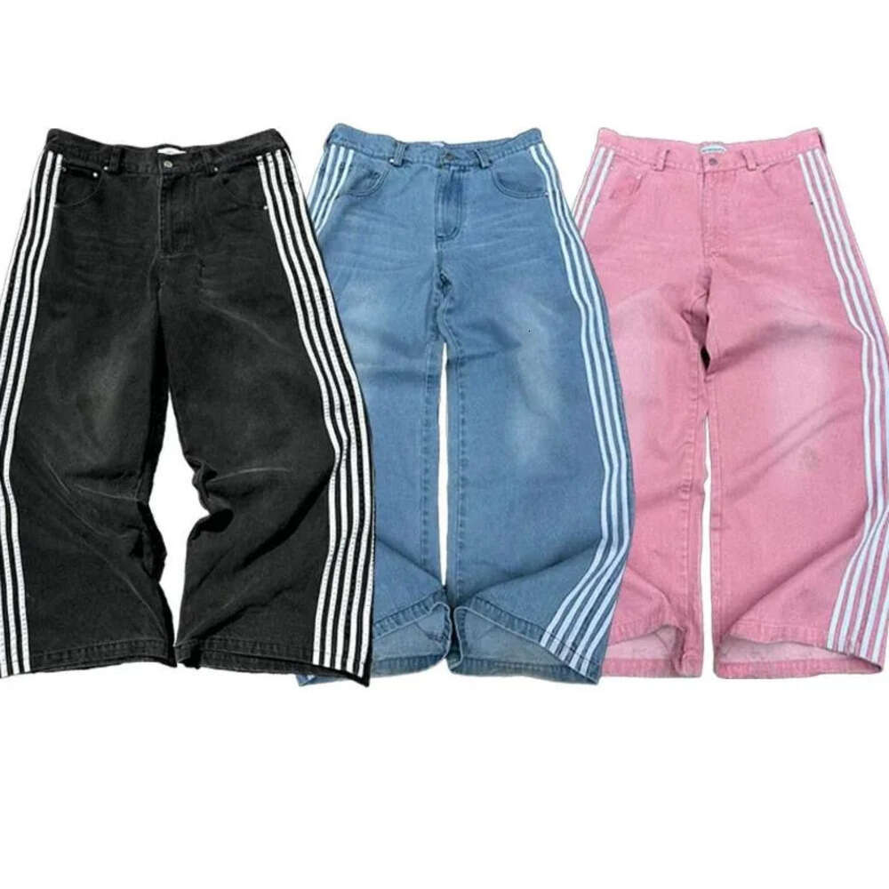 Men's Pants Y2K Baggy Jeans Harajuku Vintage Striped Embroidered High Quality Sweatpants Men Women Hip Hop Casual Wide Leg Streetwear Z260312