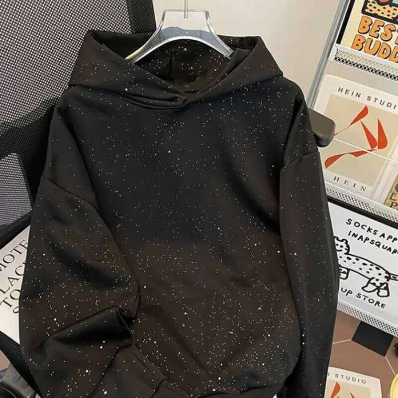 American High Street Sweatshirts for Men Women in Spring Autumn Loose Hooded Tops Trendy Brand Handsome Z260314