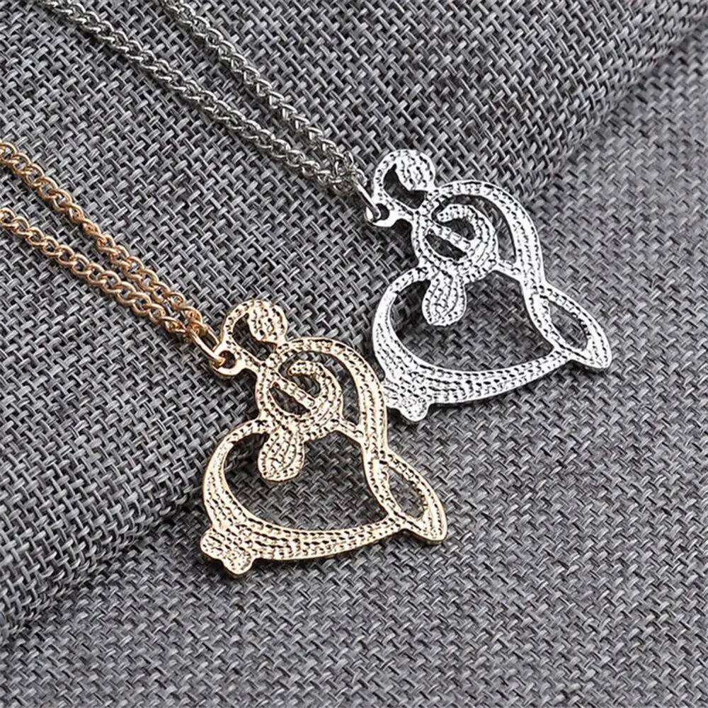 Music Note Heart of Treble and Bass Clef Women Infinity Charm Pendant Necklace Stainless Steel Jewelry Gift H260312