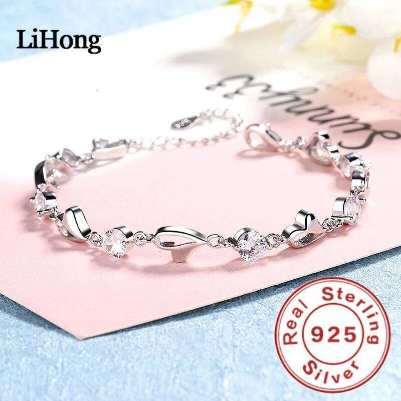 Lihong Luxury S925 Sterling Silver Love Bracelet AAA Zircon Crystal for Women Party Engagement Jewelry Gift Z260313