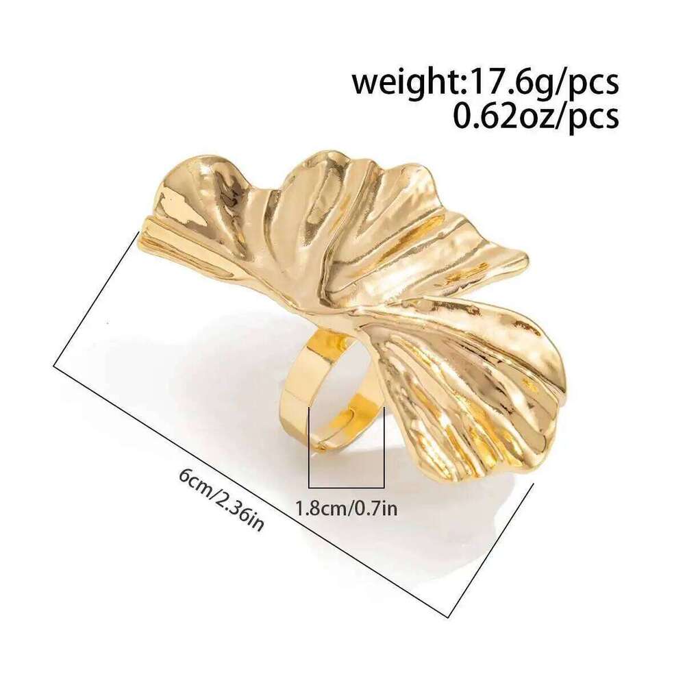 Ingemark Creative Irregular Sector Shape Adjustable Ring for Women Trendy Gold Color Alloy Finger Rings Birthday Wedding Jewelry H260312