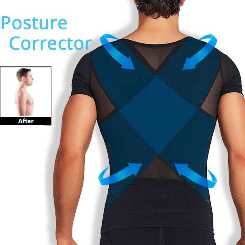 CXZD Men's Compression Shapewear Vest Undershirt Tank Top Workout Shirts Tummy Slimming Abdomen Body Shaper Waist Tops 26Y0313