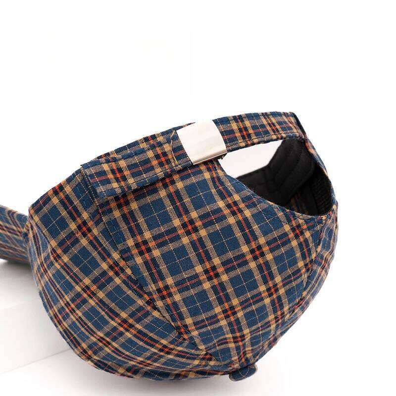 Women's All-Season Versatile Baseball Cap - Daily Wear Retro Plaid Cotton Hat 56-61cm with Simple Style Z260313