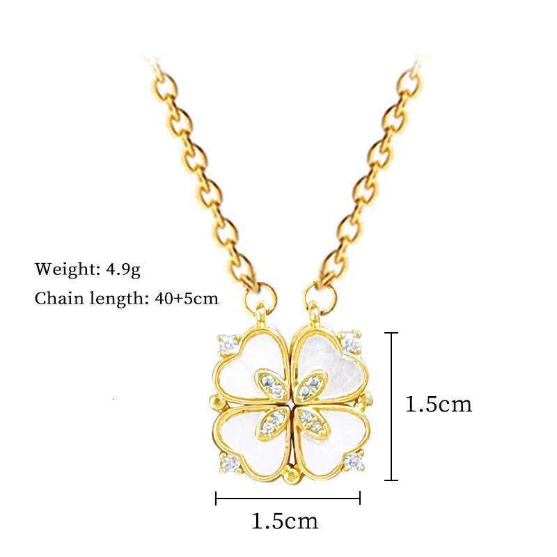Necklace Deformation Cheap Women's Heart Open Flower Cr Versatile Collarbone Chain Titanium Steel H260312